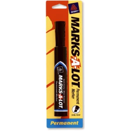 Avery Products 17888 Regular Chisel Tip Permanent Marker; Black; Pack Of 6